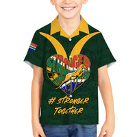 Custom South Africa Rugby Family Matching Puletasi Dress and Hawaiian Shirt Stronger Together Stronger Forever Bokke World Cup 2023 - Wonder Print Shop