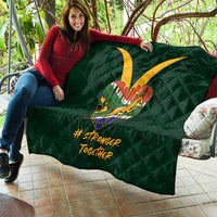 Custom South Africa Rugby Quilt Stronger Together Stronger Forever Bokke World Cup 2023 - Wonder Print Shop