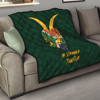 Custom South Africa Rugby Quilt Stronger Together Stronger Forever Bokke World Cup 2023 - Wonder Print Shop