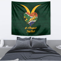 Custom South Africa Rugby Tapestry Stronger Together Stronger Forever Bokke World Cup 2023 - Wonder Print Shop