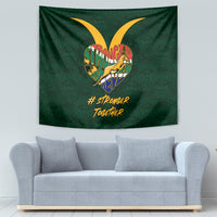 Custom South Africa Rugby Tapestry Stronger Together Stronger Forever Bokke World Cup 2023 - Wonder Print Shop