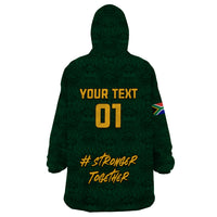 Custom South Africa Rugby Wearable Blanket Hoodie Stronger Together Stronger Forever Bokke World Cup 2023 - Wonder Print Shop