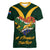 Custom South Africa Rugby Women V Neck T Shirt Stronger Together Stronger Forever Bokke World Cup 2023 - Wonder Print Shop