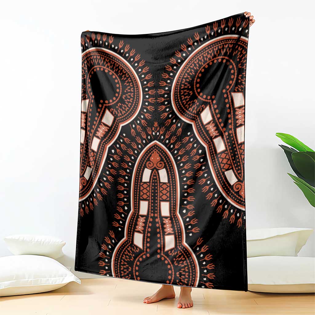African Dashiki Pattern Vintage Blanket