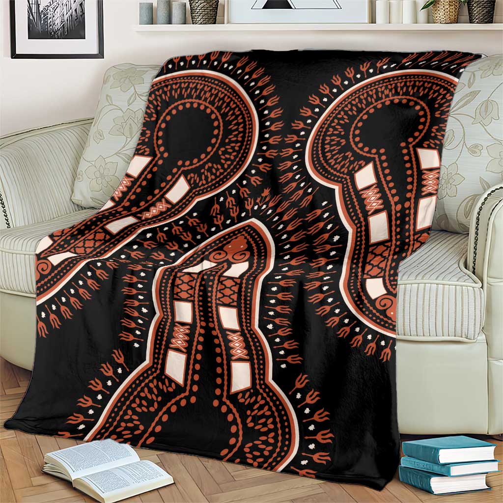 African Dashiki Pattern Vintage Blanket