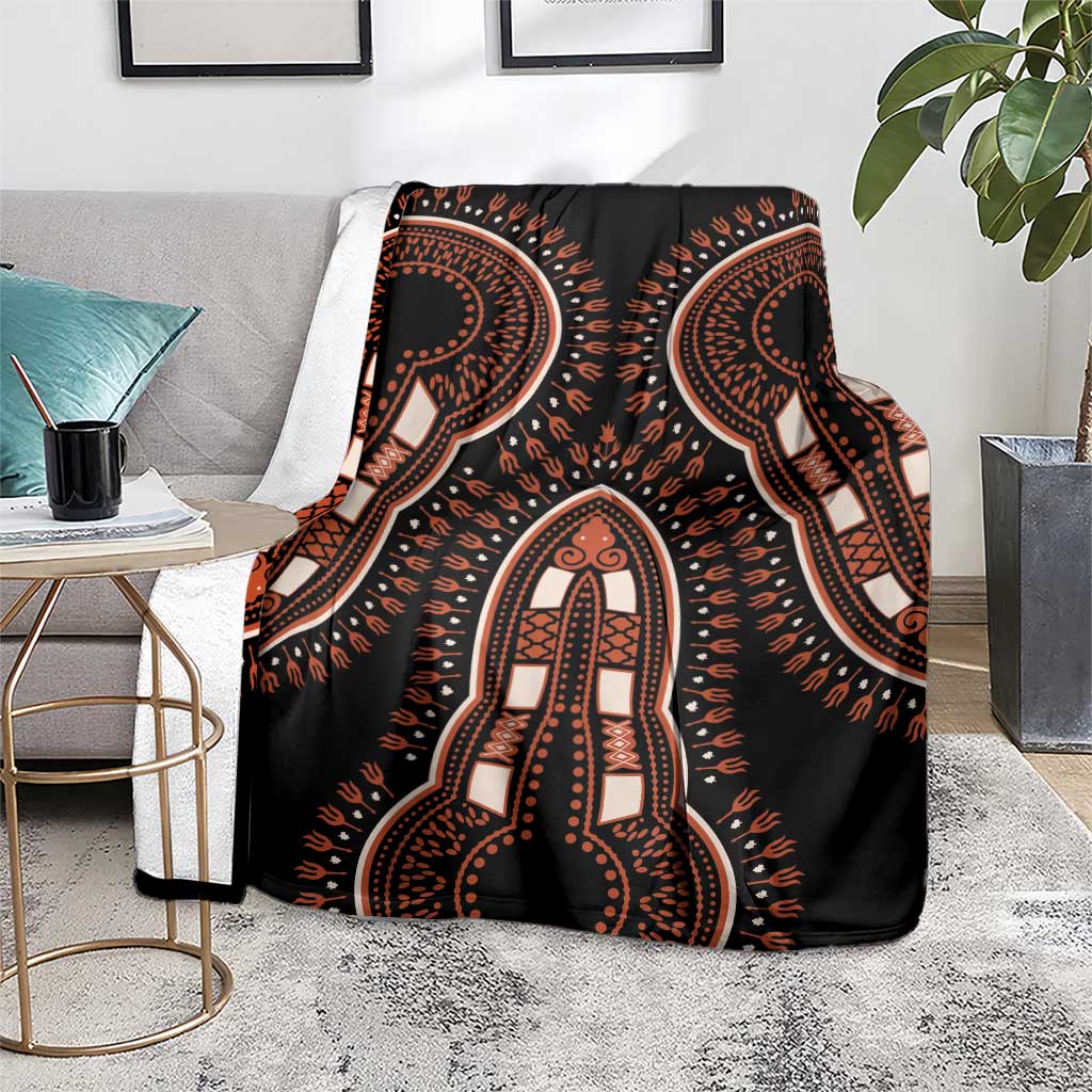 African Dashiki Pattern Vintage Blanket