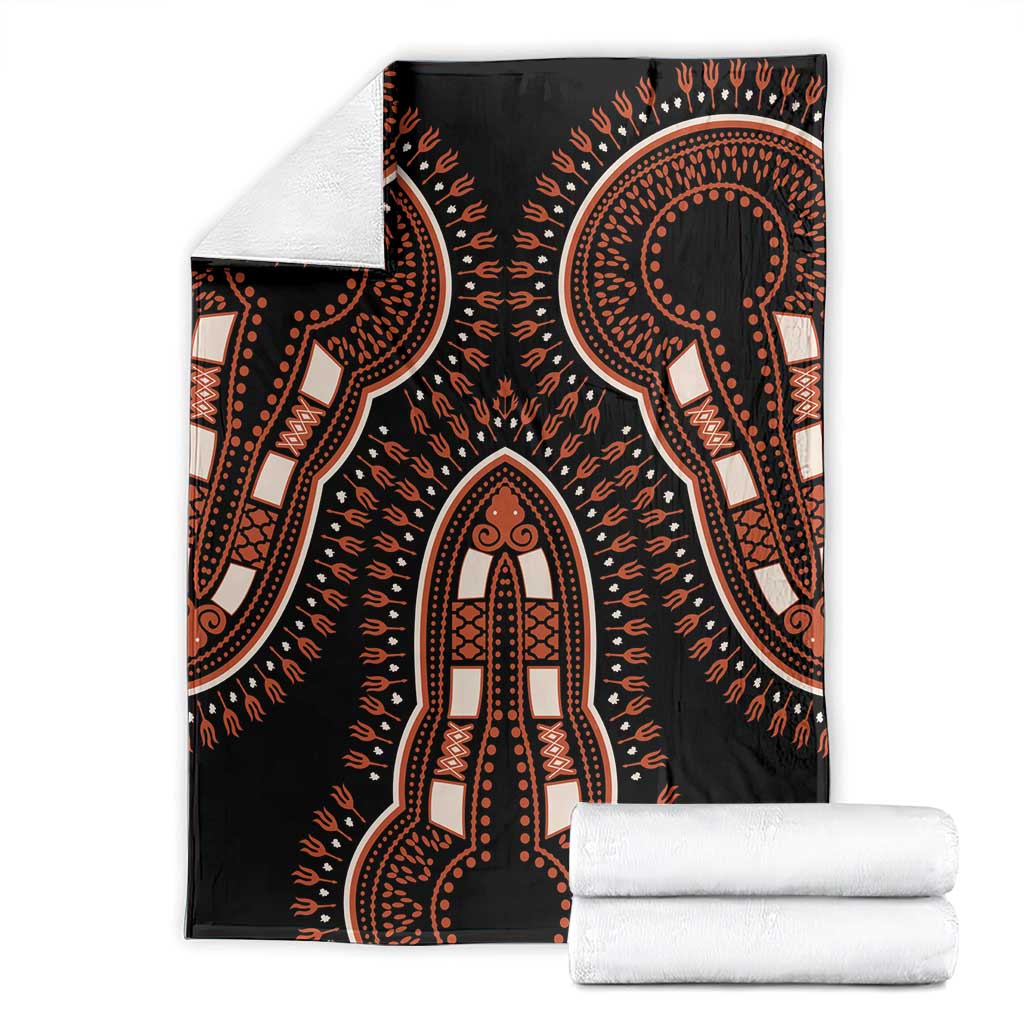 African Dashiki Pattern Vintage Blanket