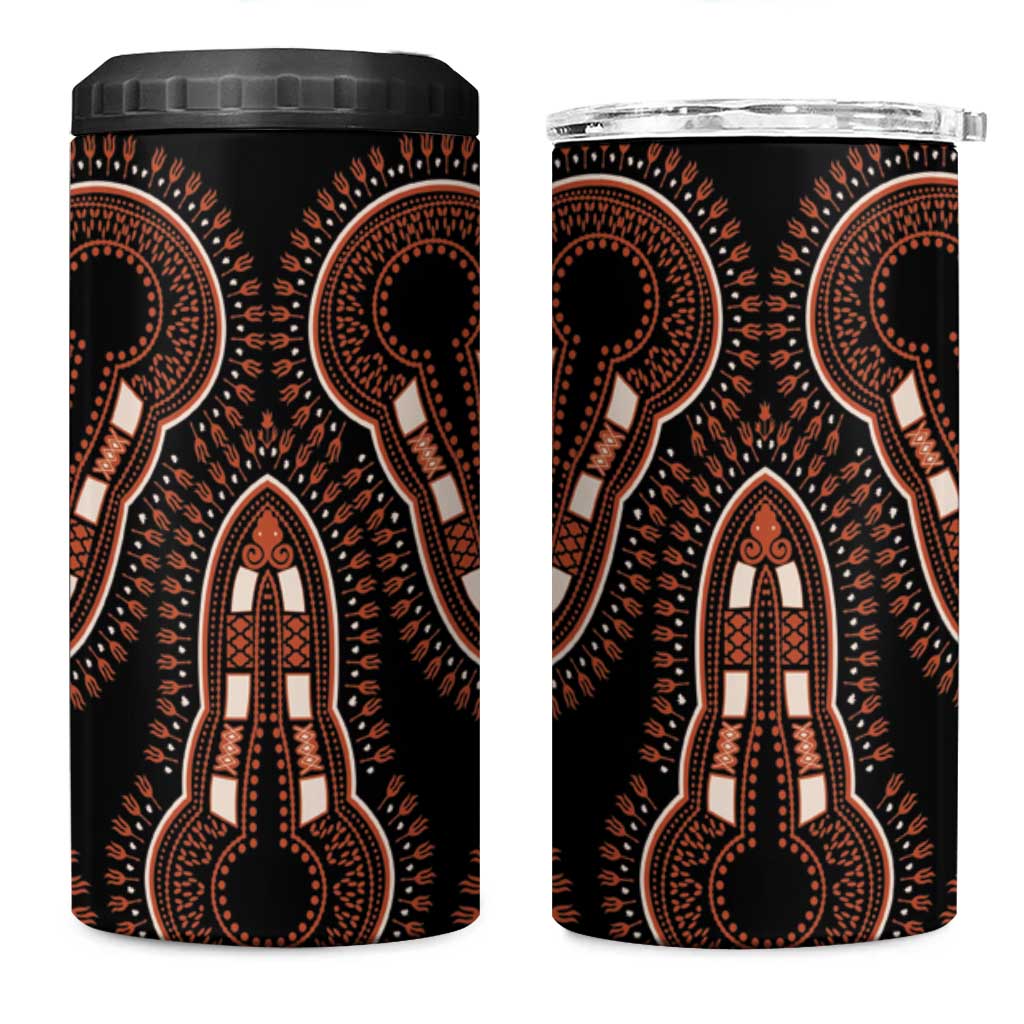 African Dashiki Pattern Vintage 4 in 1 Can Cooler Tumbler - Wonder Print Shop