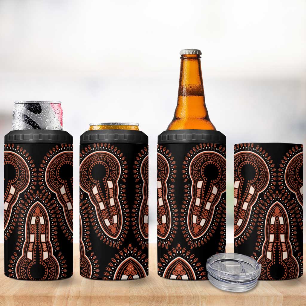African Dashiki Pattern Vintage 4 in 1 Can Cooler Tumbler - Wonder Print Shop
