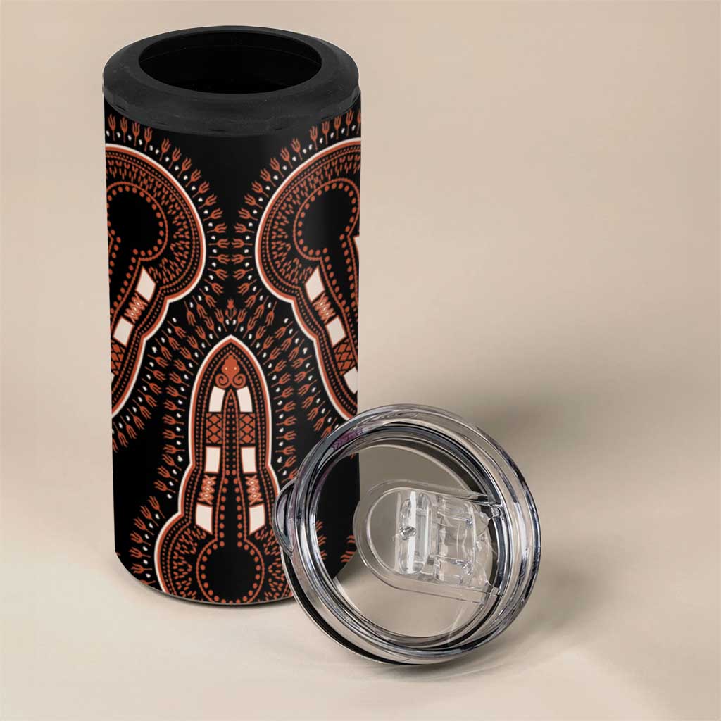 African Dashiki Pattern Vintage 4 in 1 Can Cooler Tumbler - Wonder Print Shop