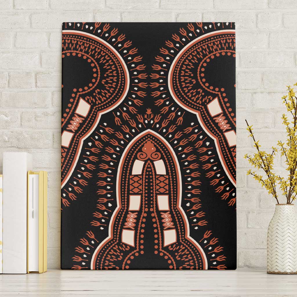 African Dashiki Pattern Vintage Canvas Wall Art - Wonder Print Shop