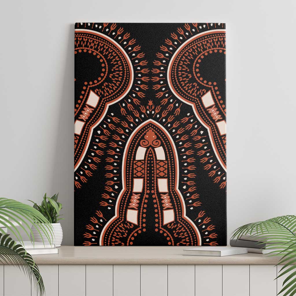 African Dashiki Pattern Vintage Canvas Wall Art - Wonder Print Shop
