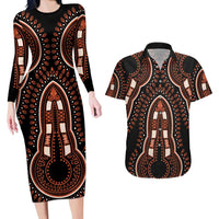 African Dashiki Pattern Vintage Couples Matching Long Sleeve Bodycon Dress and Hawaiian Shirt - Wonder Print Shop