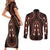 African Dashiki Pattern Vintage Couples Matching Short Sleeve Bodycon Dress and Long Sleeve Button Shirt - Wonder Print Shop