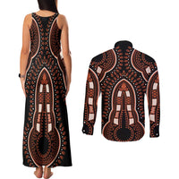 African Dashiki Pattern Vintage Couples Matching Tank Maxi Dress and Long Sleeve Button Shirt - Wonder Print Shop