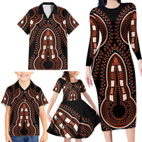 African Dashiki Pattern Vintage Family Matching Long Sleeve Bodycon Dress and Hawaiian Shirt - Wonder Print Shop