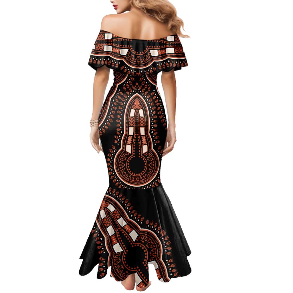 African Dashiki Pattern Vintage Family Matching Mermaid Dress and Hawaiian Shirt - Wonder Print Shop