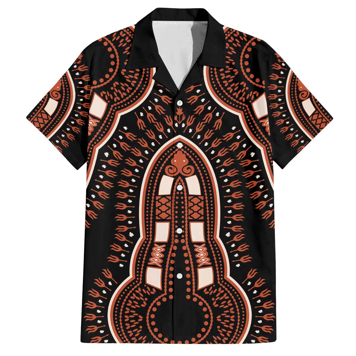 African Dashiki Pattern Vintage Family Matching Off The Shoulder Long Sleeve Dress and Hawaiian Shirt - Wonder Print Shop
