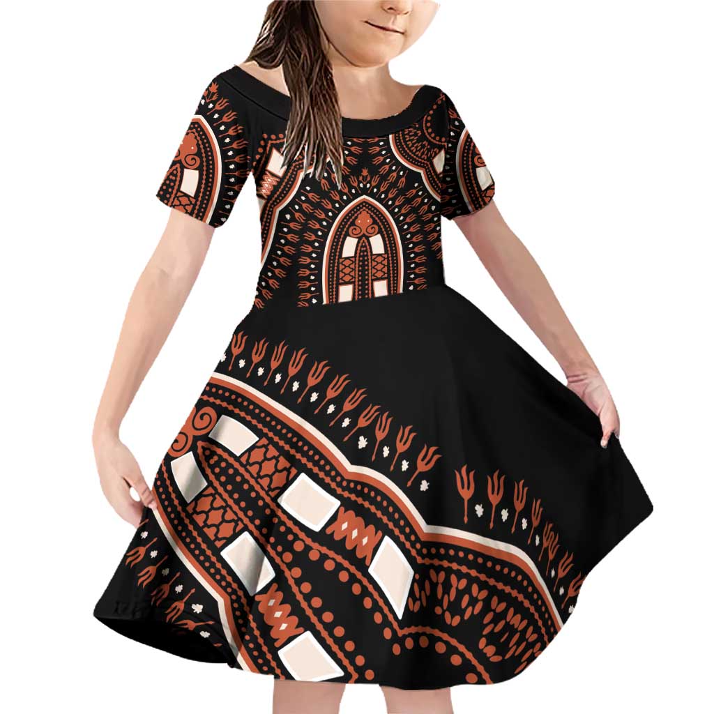 African Dashiki Pattern Vintage Family Matching Off Shoulder Short Dress and Hawaiian Shirt - Wonder Print Shop