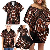 African Dashiki Pattern Vintage Family Matching Off Shoulder Short Dress and Hawaiian Shirt - Wonder Print Shop