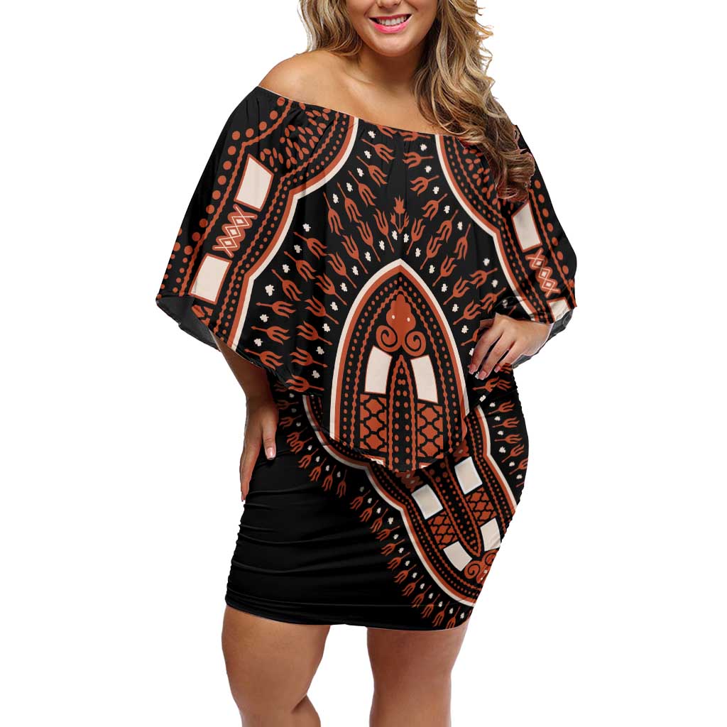 African Dashiki Pattern Vintage Family Matching Off Shoulder Short Dress and Hawaiian Shirt - Wonder Print Shop