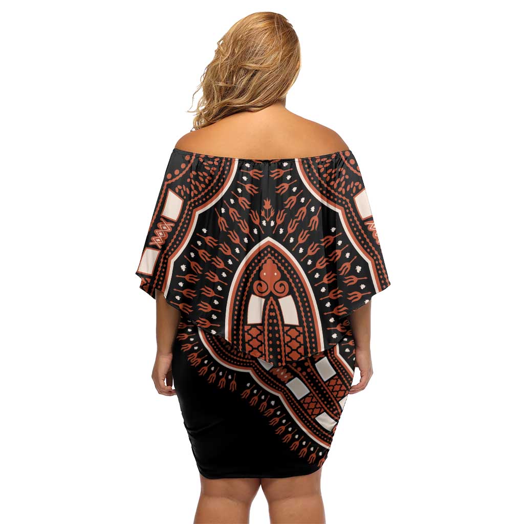 African Dashiki Pattern Vintage Family Matching Off Shoulder Short Dress and Hawaiian Shirt - Wonder Print Shop