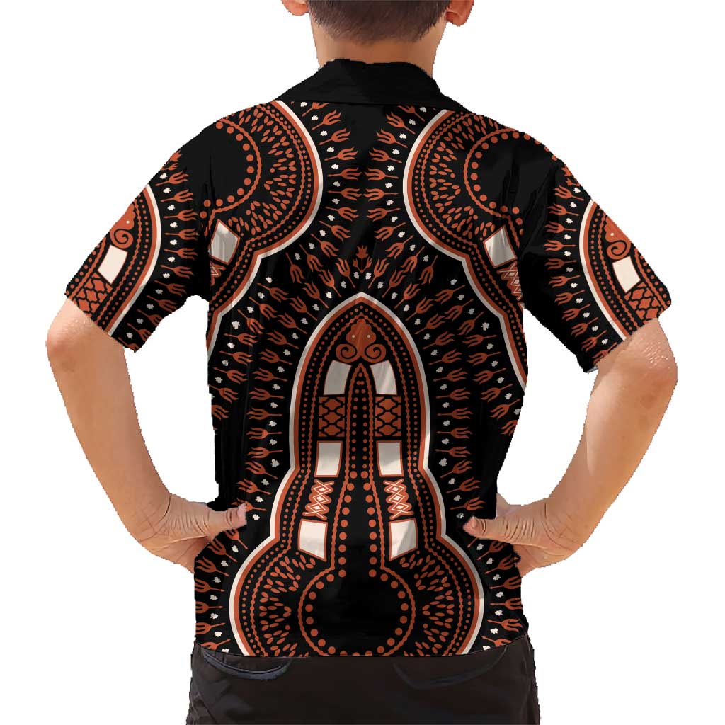 African Dashiki Pattern Vintage Family Matching Short Sleeve Bodycon Dress and Hawaiian Shirt - Wonder Print Shop