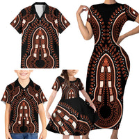 African Dashiki Pattern Vintage Family Matching Short Sleeve Bodycon Dress and Hawaiian Shirt - Wonder Print Shop