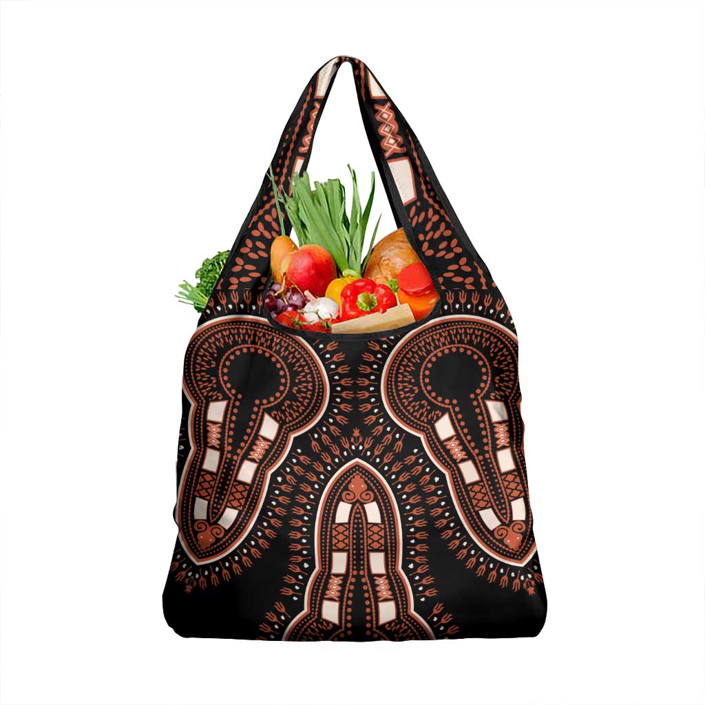 African Dashiki Pattern Vintage Grocery Bag