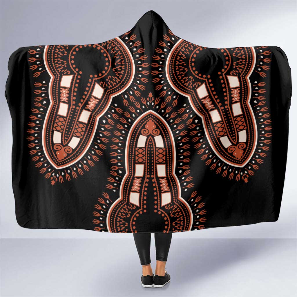 African Dashiki Pattern Vintage Hooded Blanket