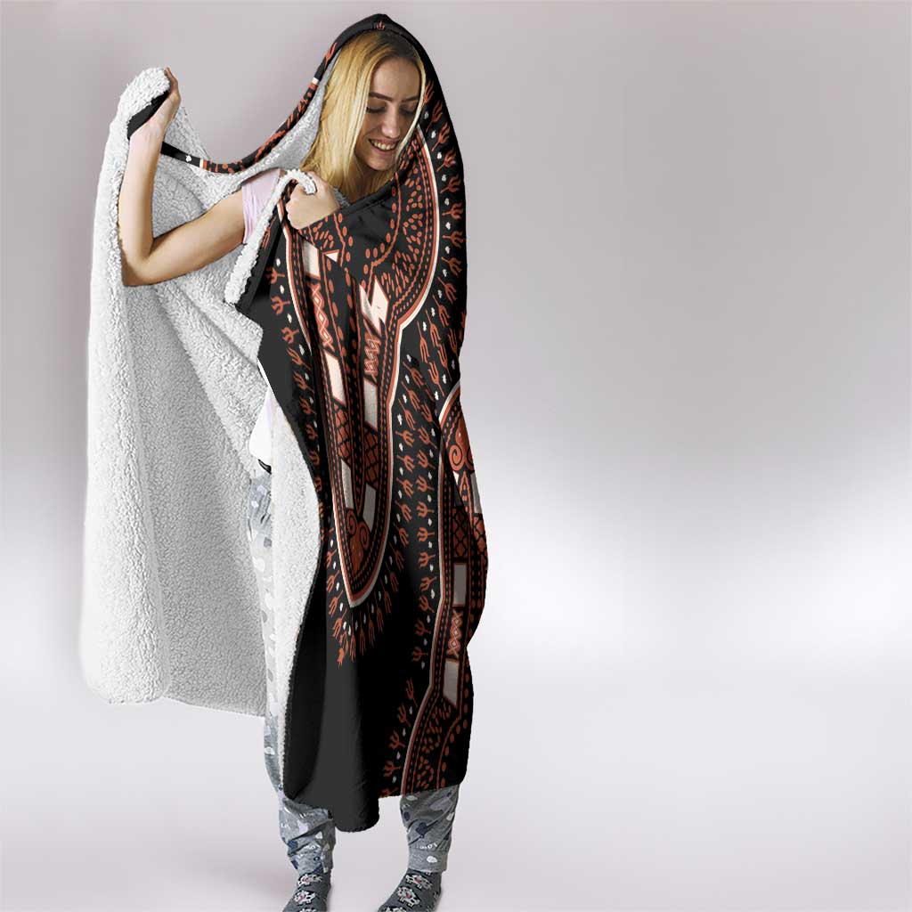African Dashiki Pattern Vintage Hooded Blanket