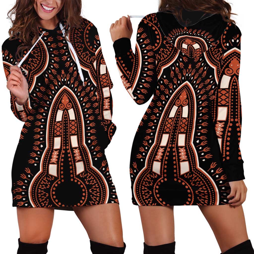 African Dashiki Pattern Vintage Hoodie Dress - Wonder Print Shop