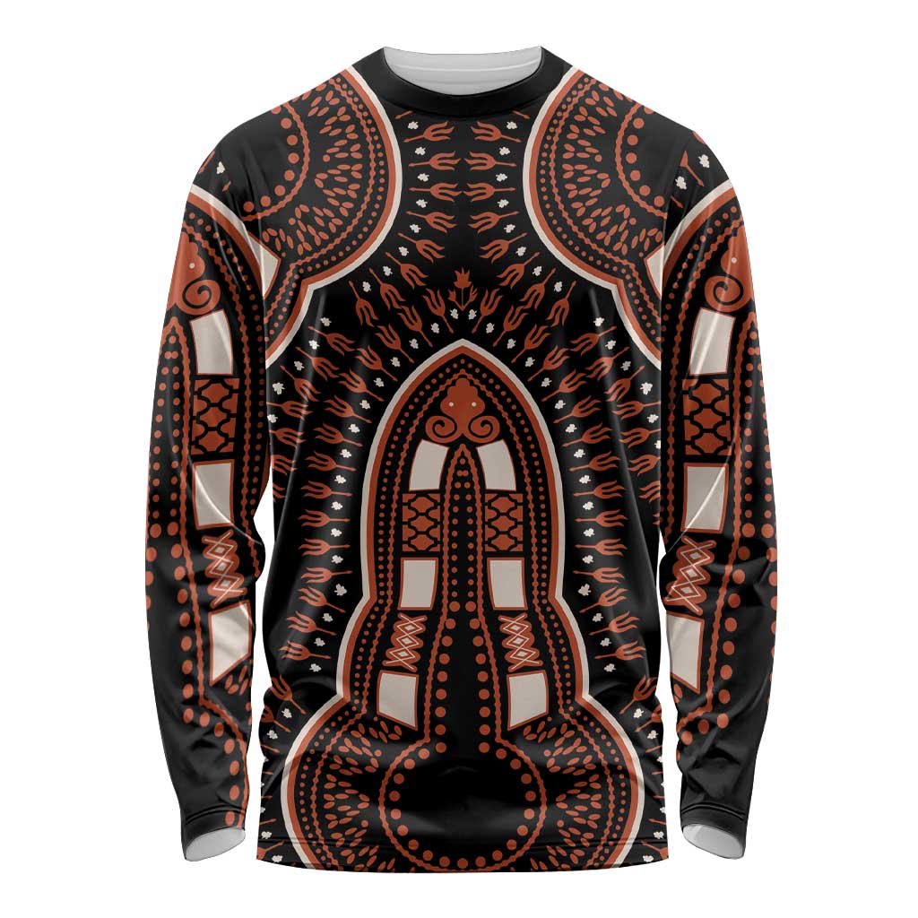 African Dashiki Pattern Vintage Long Sleeve Shirt - Wonder Print Shop