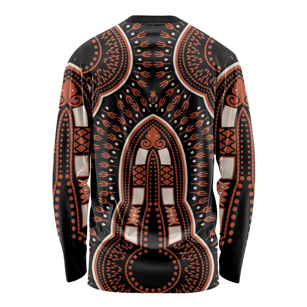 African Dashiki Pattern Vintage Long Sleeve Shirt - Wonder Print Shop