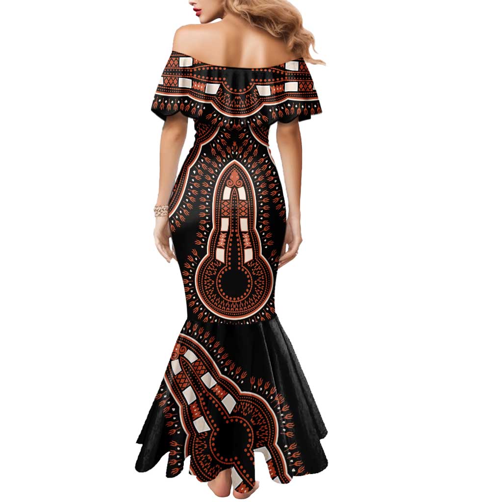African Dashiki Pattern Vintage Mermaid Dress - Wonder Print Shop