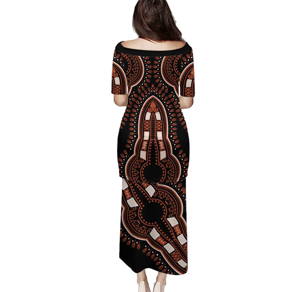 African Dashiki Pattern Vintage Puletasi - Wonder Print Shop