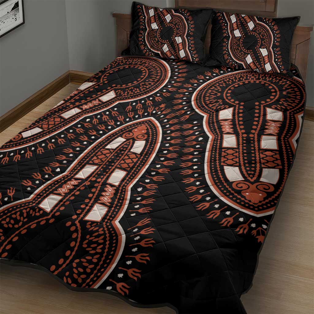 African Dashiki Pattern Vintage Quilt Bed Set - Wonder Print Shop