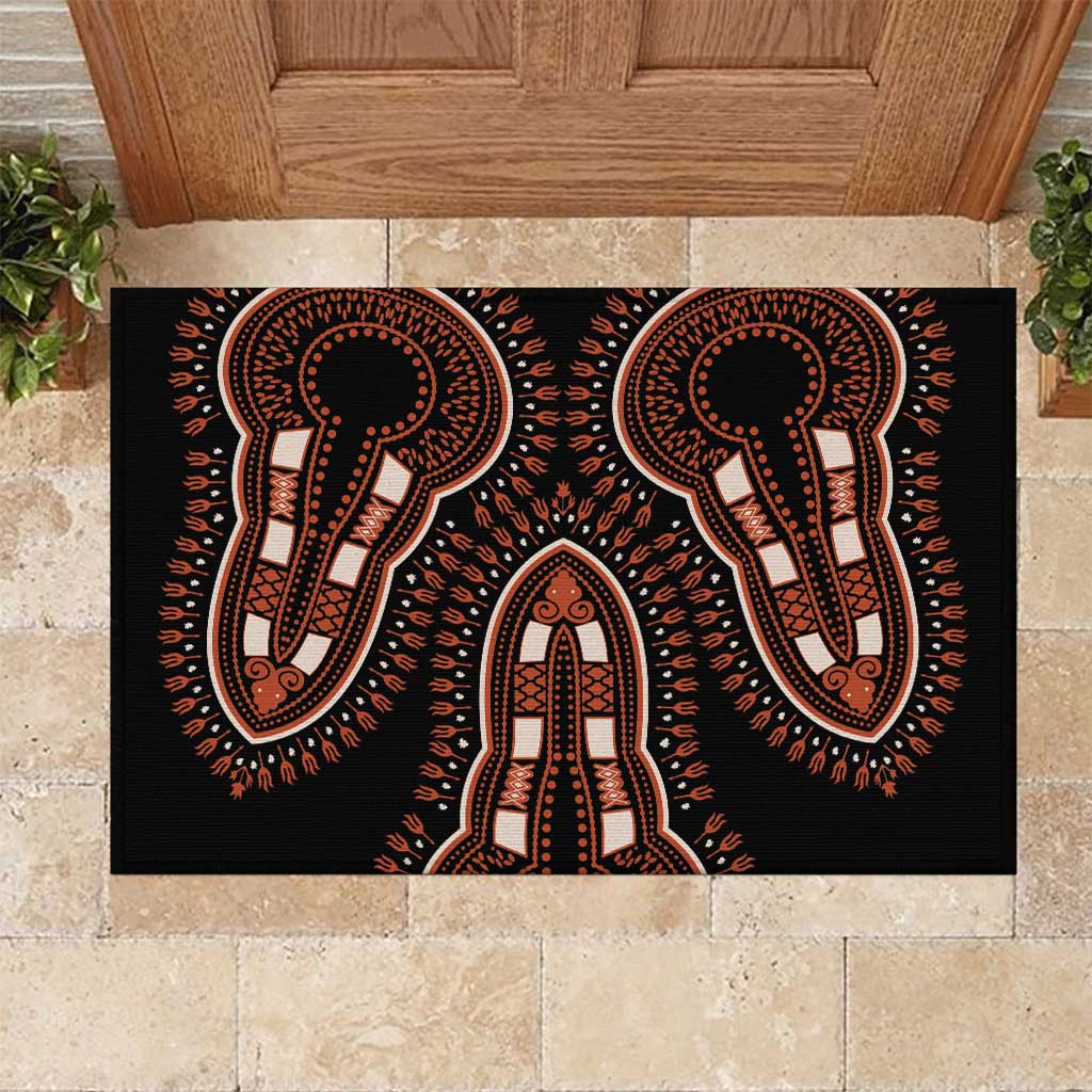 African Dashiki Pattern Vintage Rubber Doormat - Wonder Print Shop