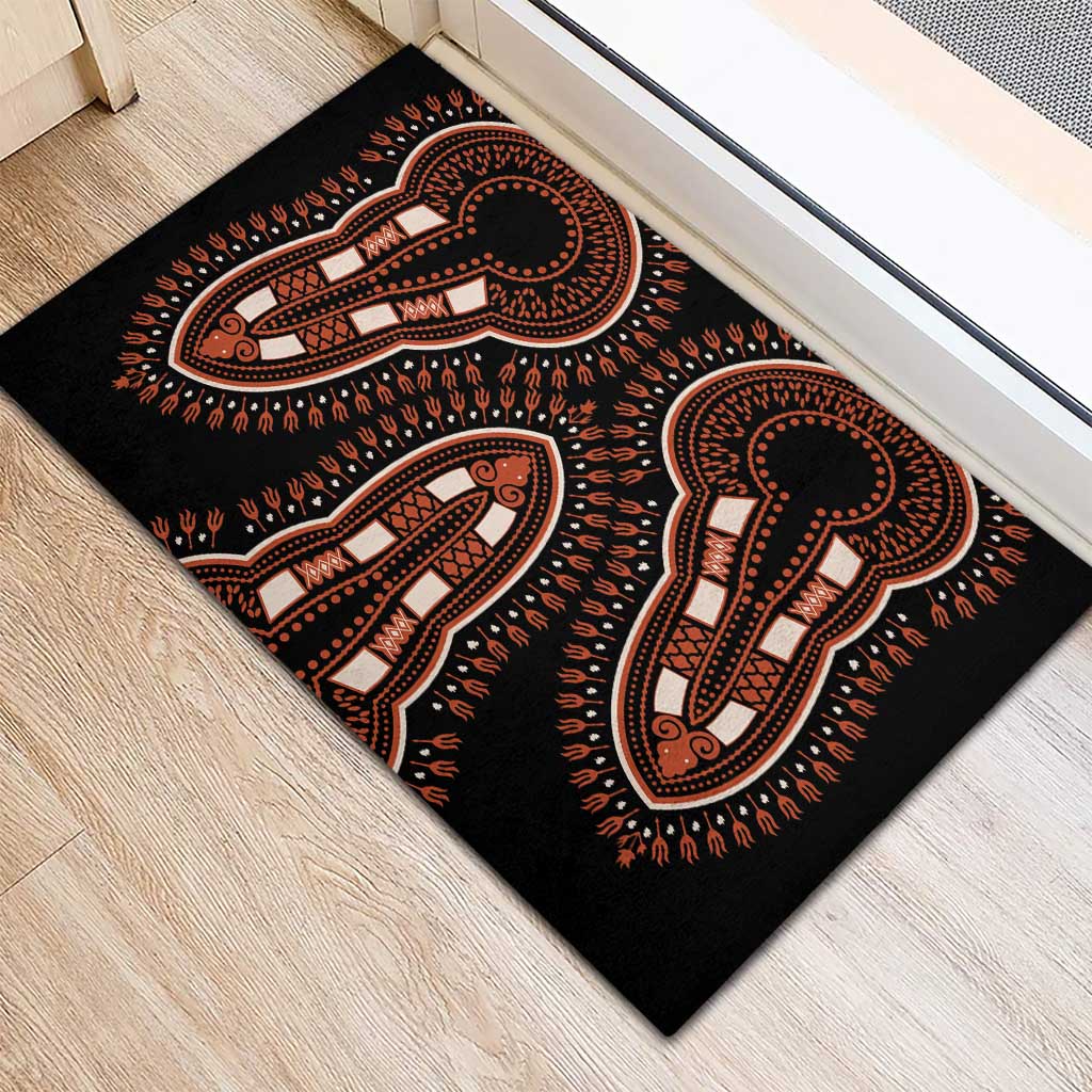 African Dashiki Pattern Vintage Rubber Doormat - Wonder Print Shop