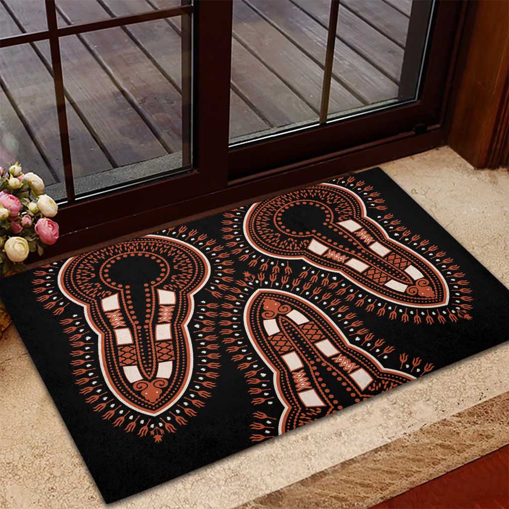 African Dashiki Pattern Vintage Rubber Doormat - Wonder Print Shop