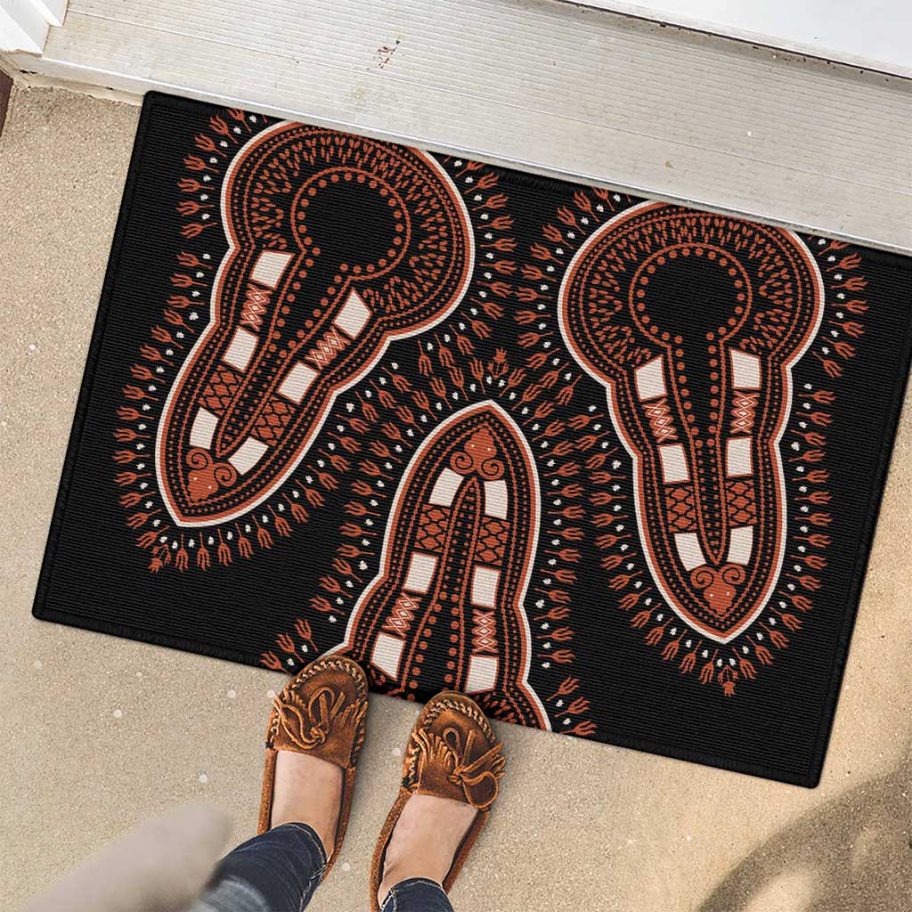 African Dashiki Pattern Vintage Rubber Doormat - Wonder Print Shop