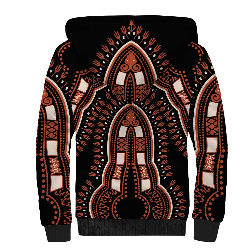 African Dashiki Pattern Vintage Sherpa Hoodie - Wonder Print Shop