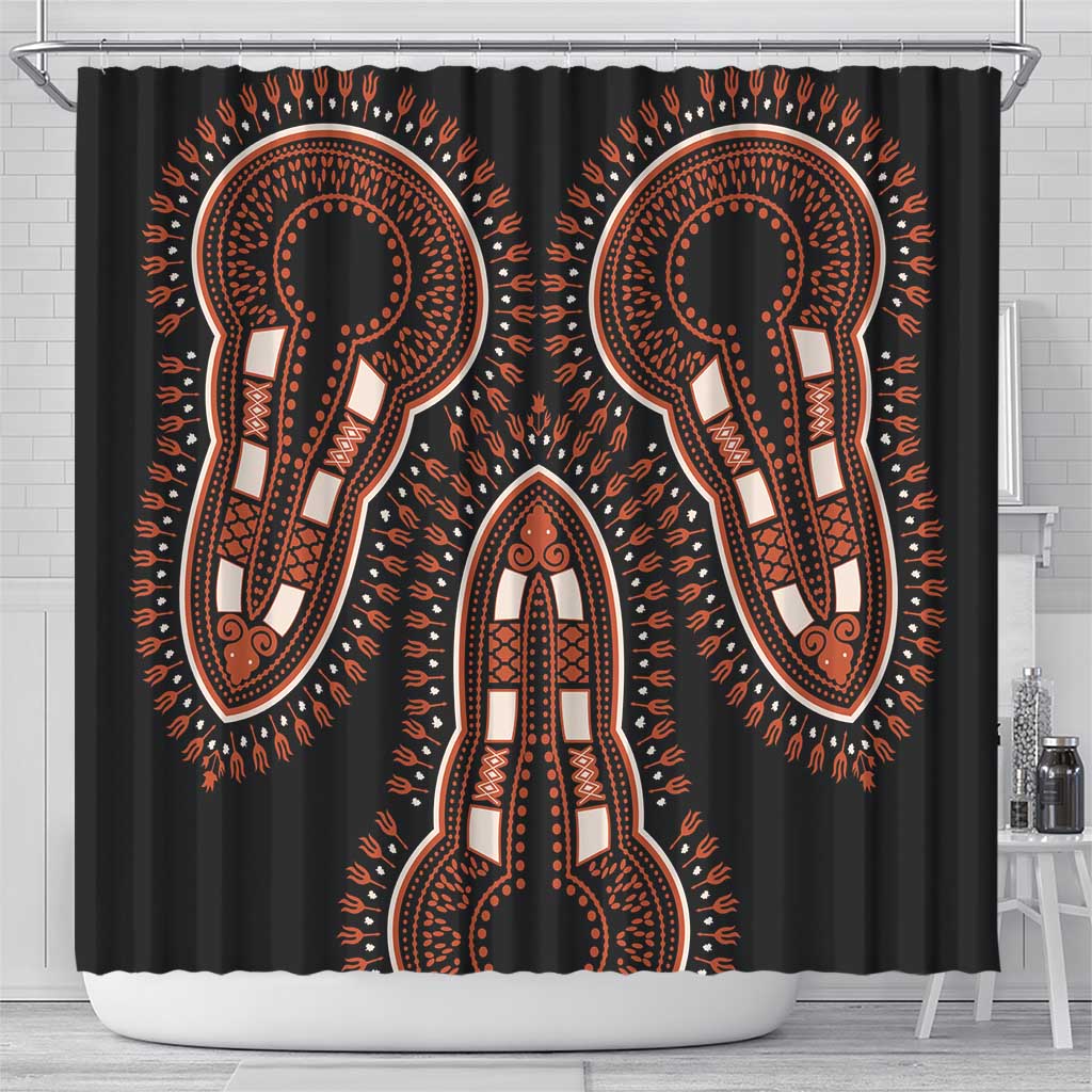 African Dashiki Pattern Vintage Shower Curtain