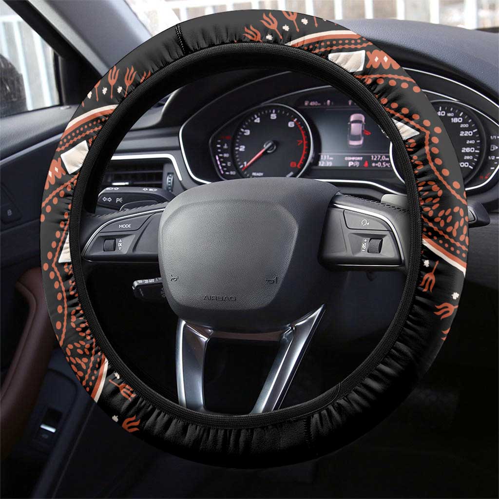 African Dashiki Pattern Vintage Steering Wheel Cover - Wonder Print Shop