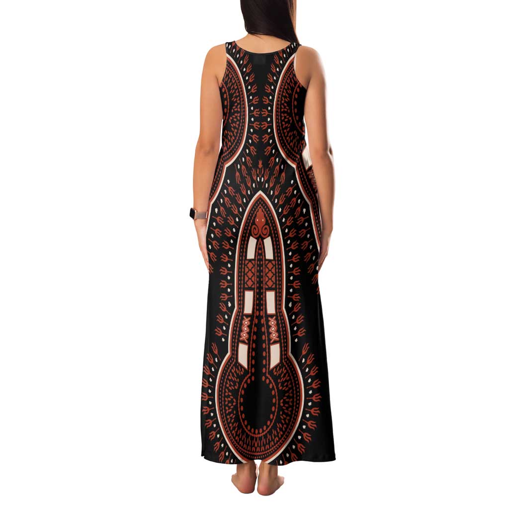 African Dashiki Pattern Vintage Tank Maxi Dress - Wonder Print Shop