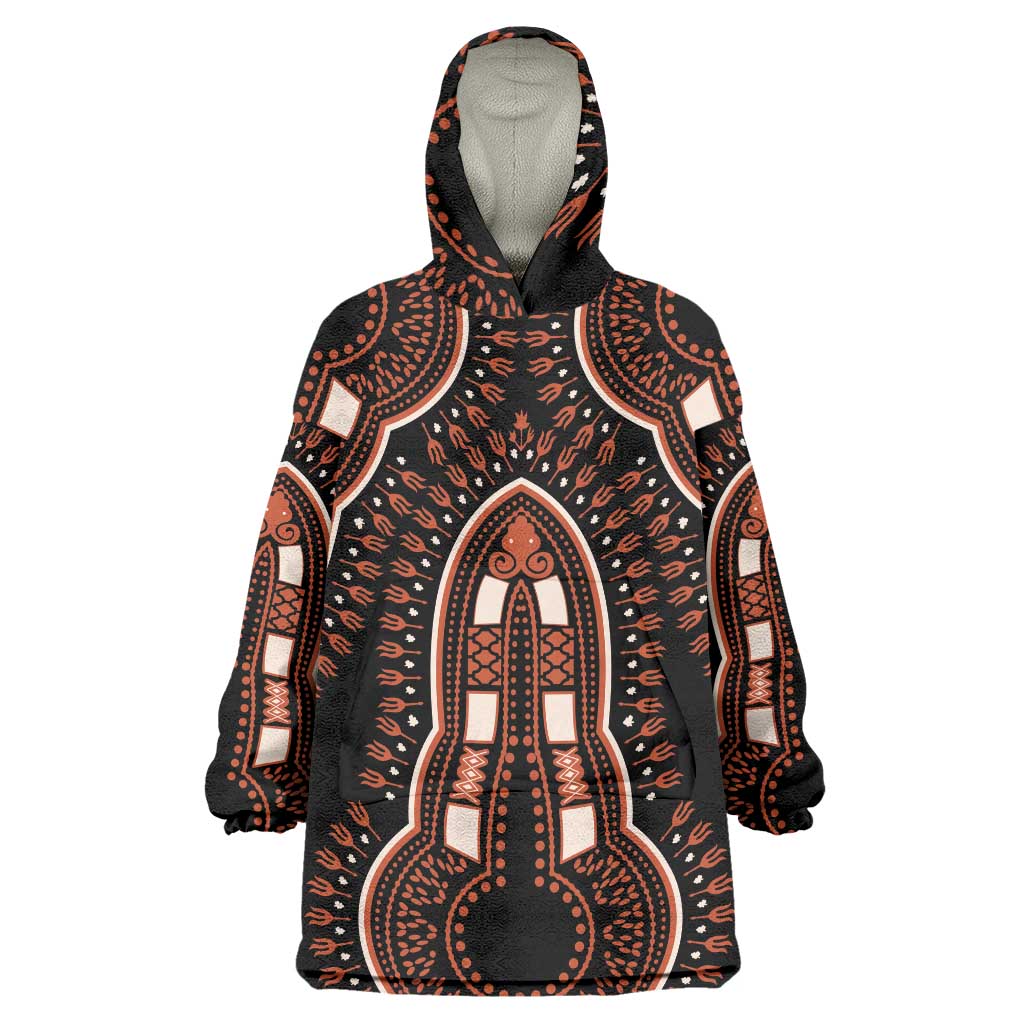 African Dashiki Pattern Vintage Wearable Blanket Hoodie - Wonder Print Shop