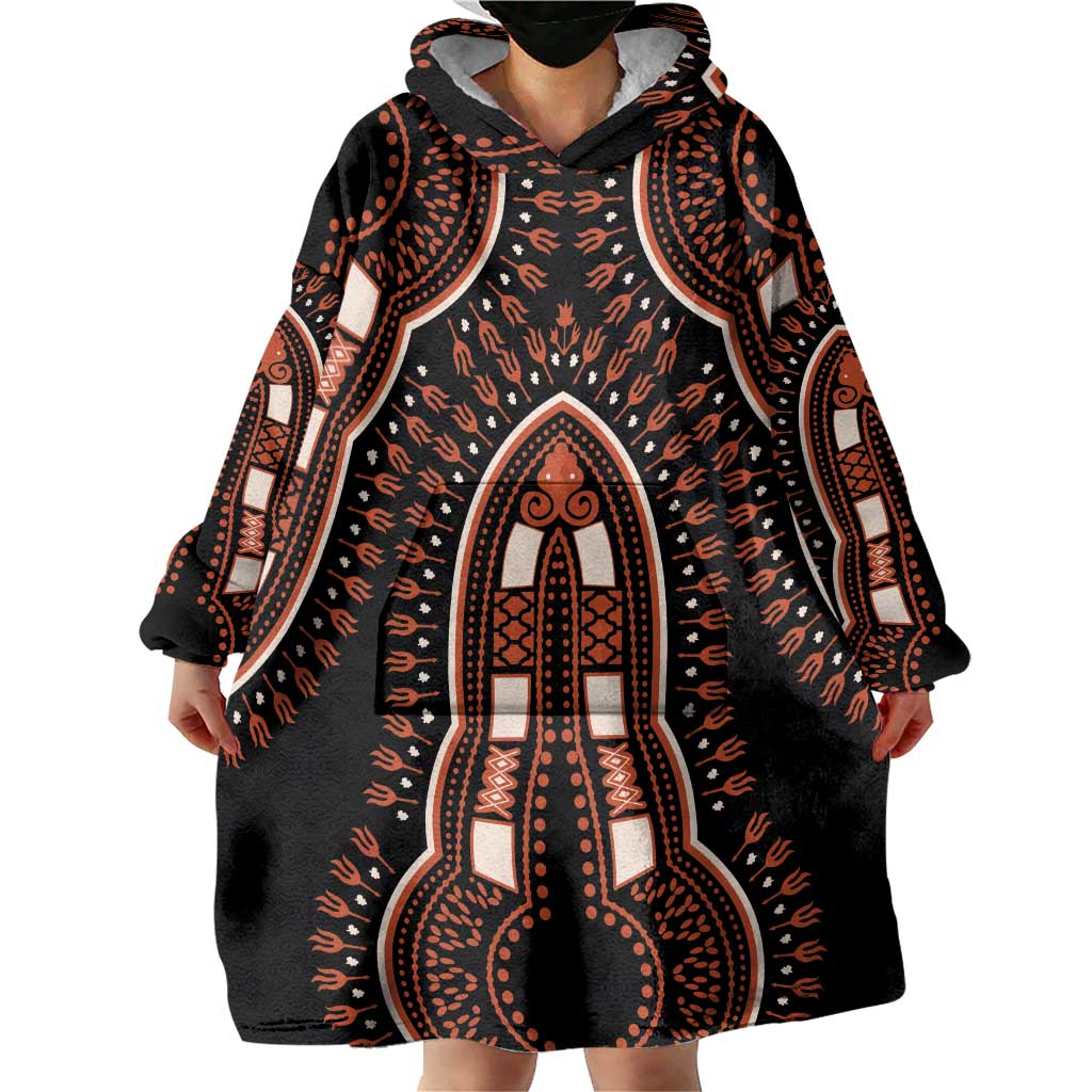 African Dashiki Pattern Vintage Wearable Blanket Hoodie - Wonder Print Shop