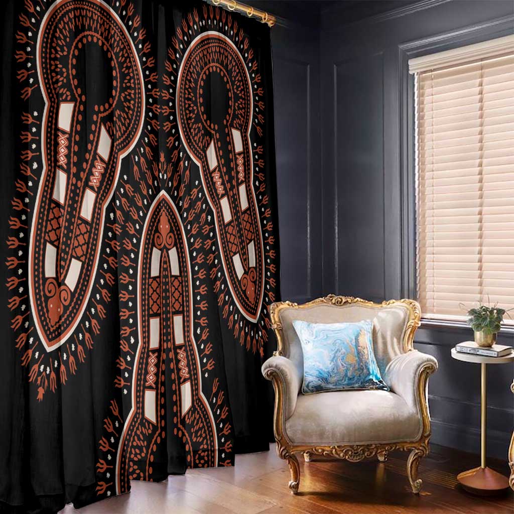 African Dashiki Pattern Vintage Window Curtain - Wonder Print Shop