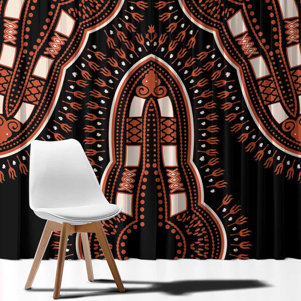 African Dashiki Pattern Vintage Window Curtain - Wonder Print Shop