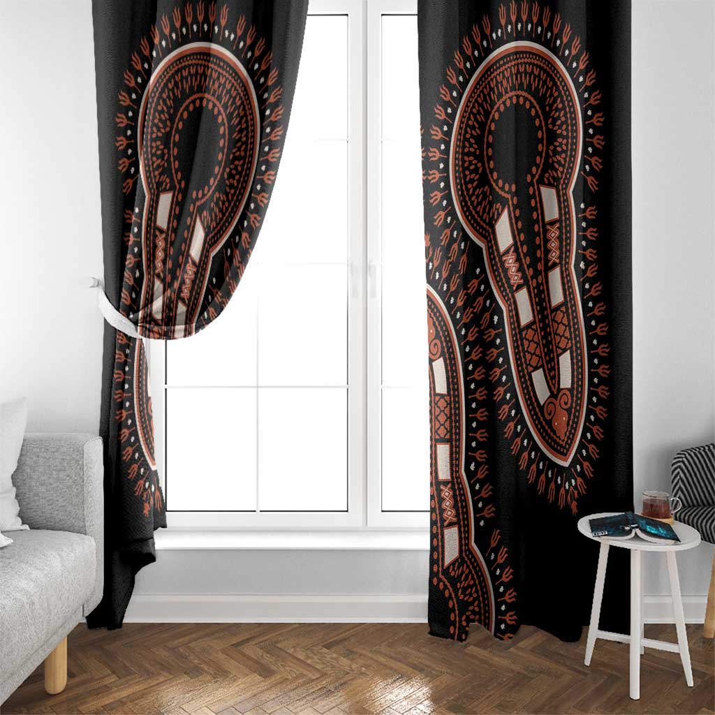 African Dashiki Pattern Vintage Window Curtain - Wonder Print Shop
